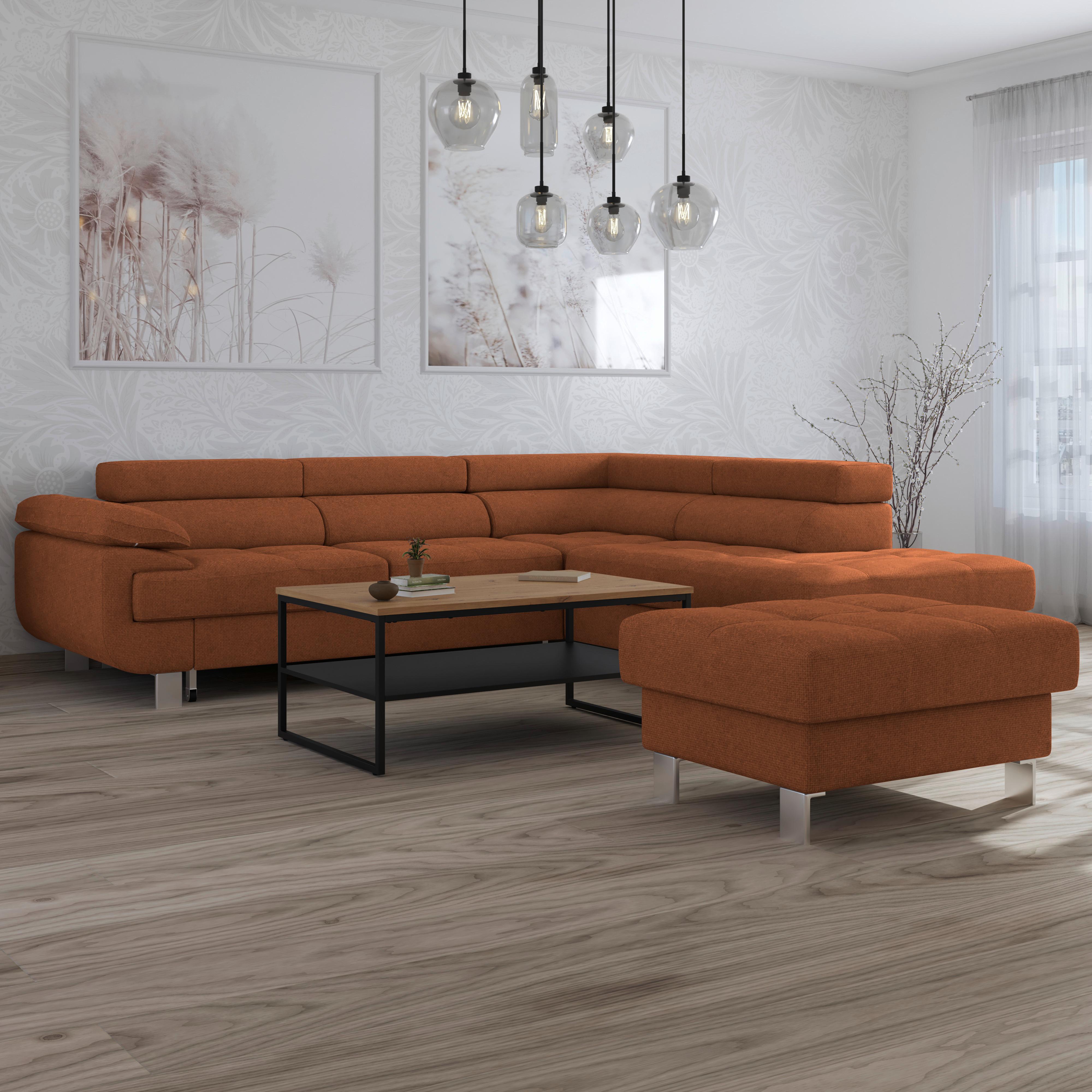 Hocker Savona - Rostfarben, MODERN, Textil (90/44/73cm) - Ondega