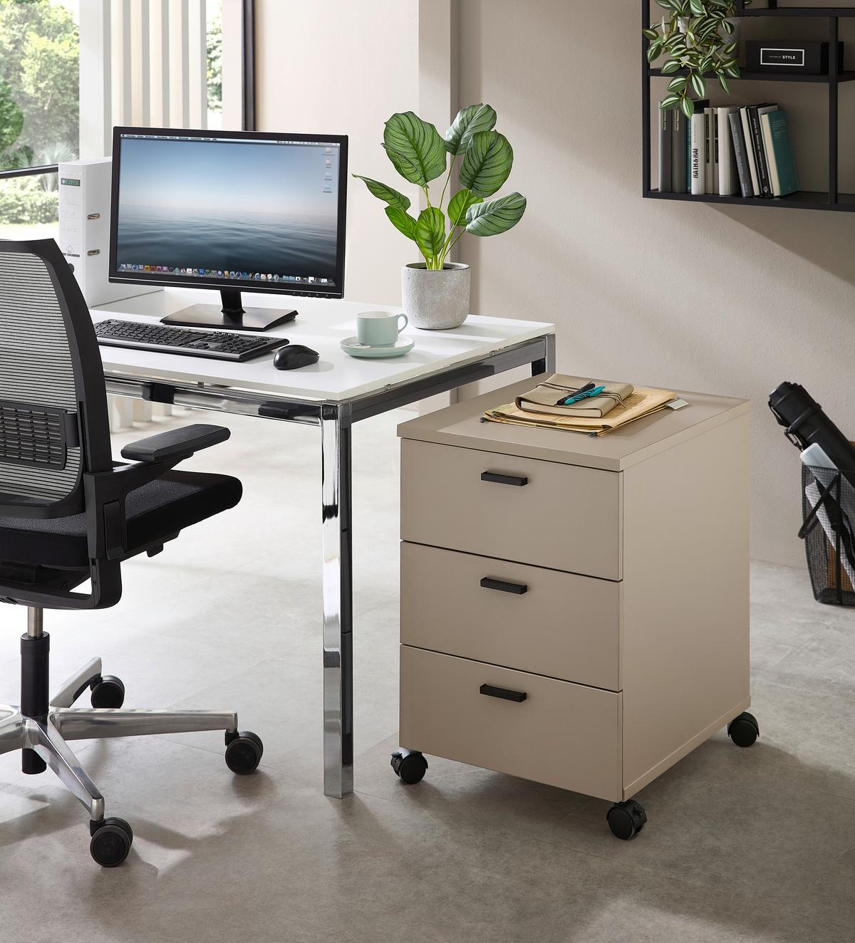 POJÍZDNÝ KONTEJNER GLENN-M - černá/kašmírová, Moderní, kompozitní dřevo/plast (45/66/55cm) - Mömax