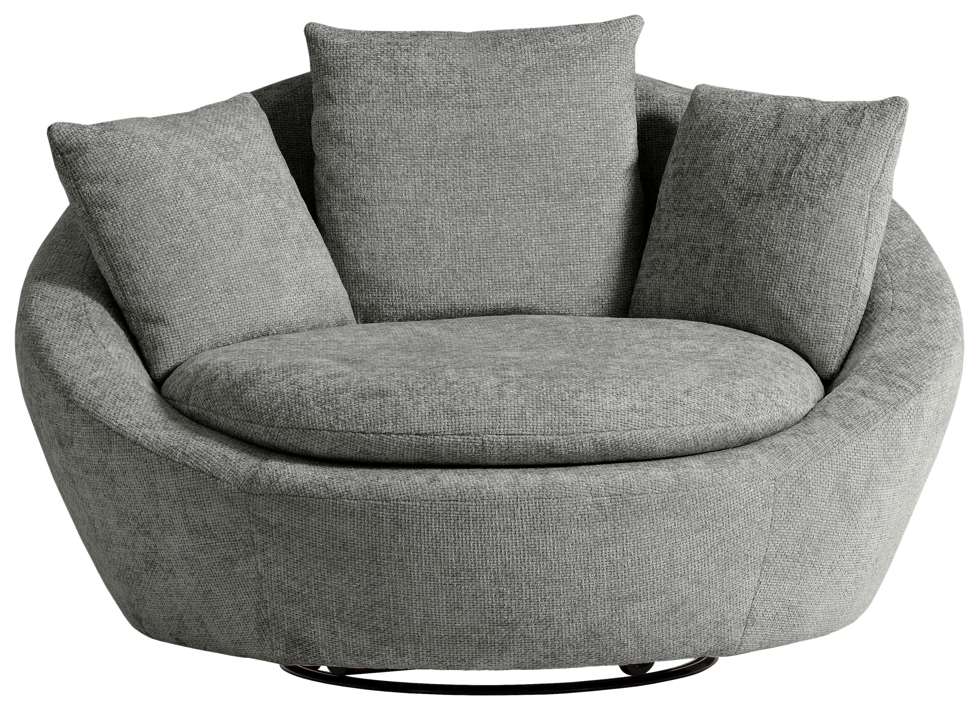 SESSEL MAUI - Dunkelgrau/Silberfarben, MODERN, Textil (130/80/112cm) - Trendmanufaktur