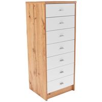 Kommode B 50cm 4-you New, Wotan Eiche Dekor/ Weiß - Eichefarben/Weiß, MODERN, Holzwerkstoff (50/111,4/34,6cm)