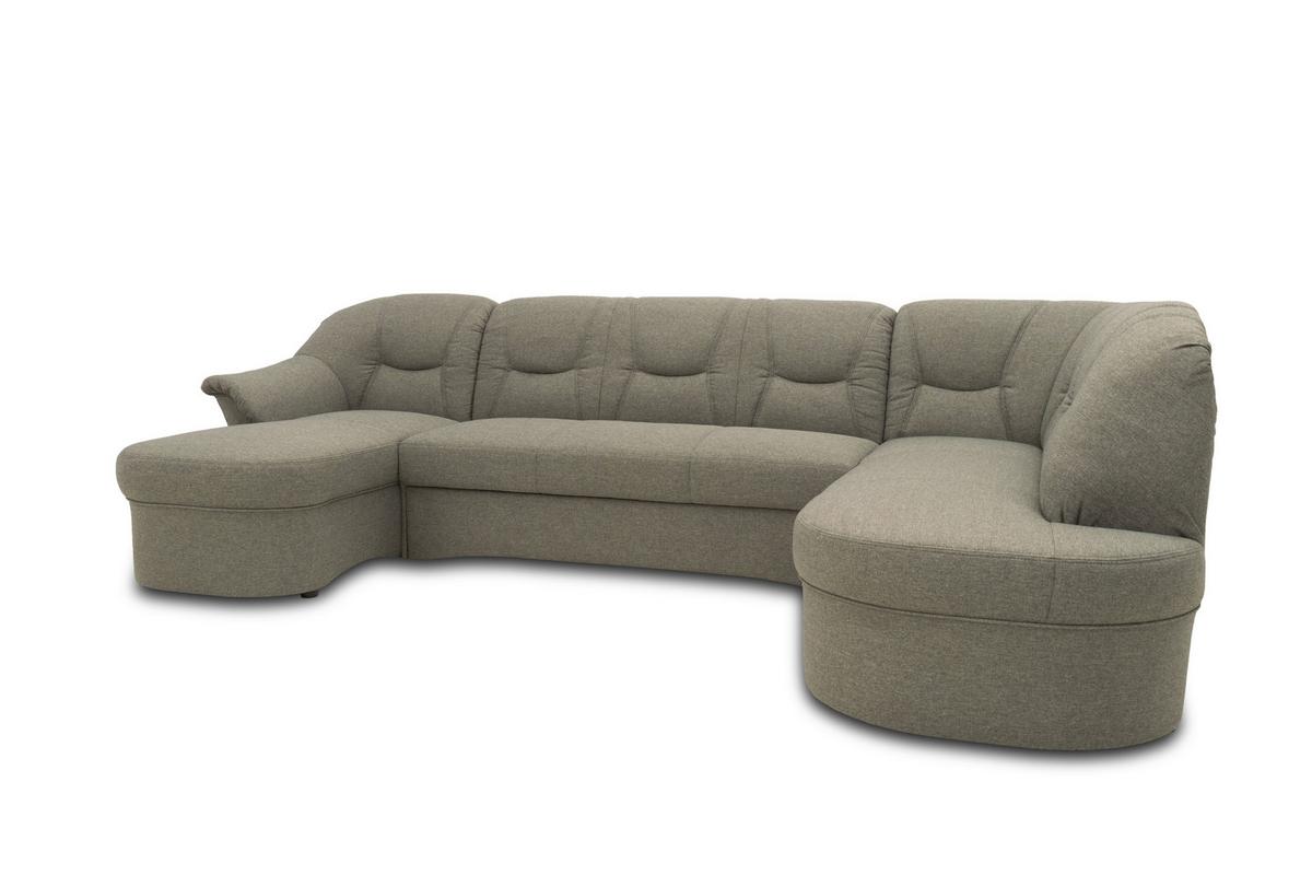 Wohnlandschaft Sarafina Grau Mikrofaser - Graubraun/Schwarz, KONVENTIONELL, Textil (146/295/180cm) - MID.YOU