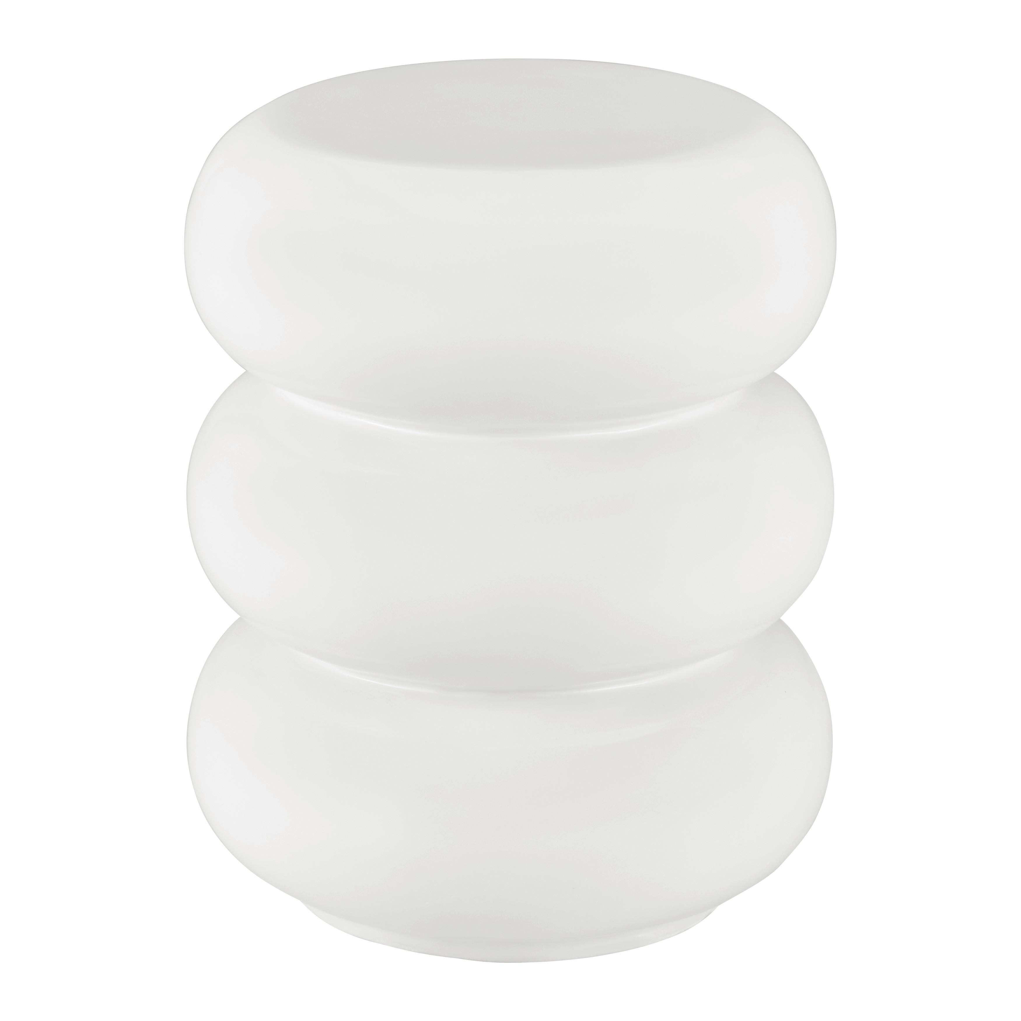 PRÍRUČNÝ STOLÍK HOLLY -TREND- - biela, Lifestyle, kameň (35/43/35cm) - Premium Living