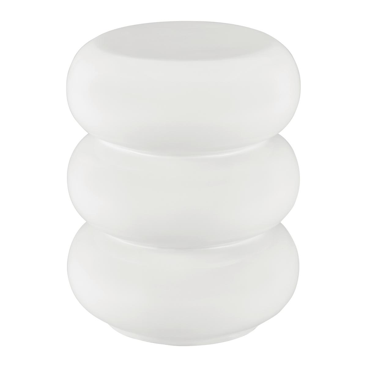 PRÍRUČNÝ STOLÍK HOLLY -TREND- - biela, Lifestyle, kameň (35/43/35cm) - Premium Living