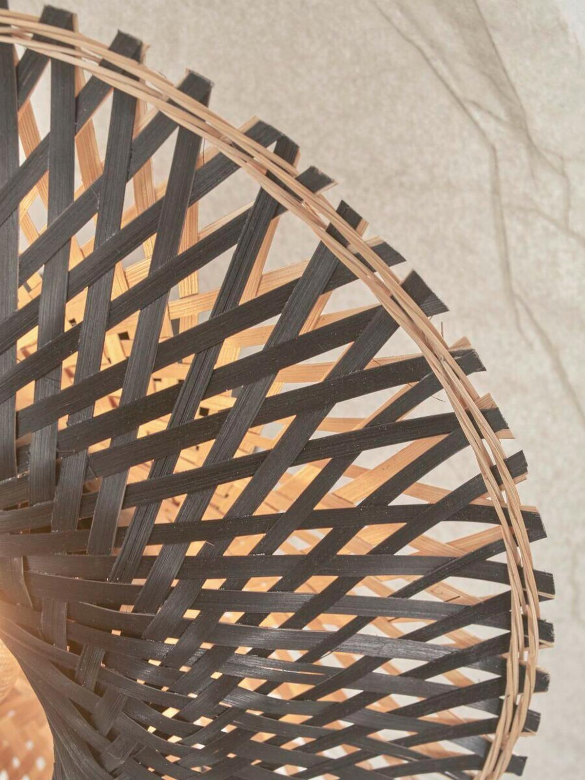 Deckenleuchte Kalimantan Naturfarben/schwarz D: 60 Cm - Schwarz/Naturfarben, Trend (60/15cm) - Good & Mojo