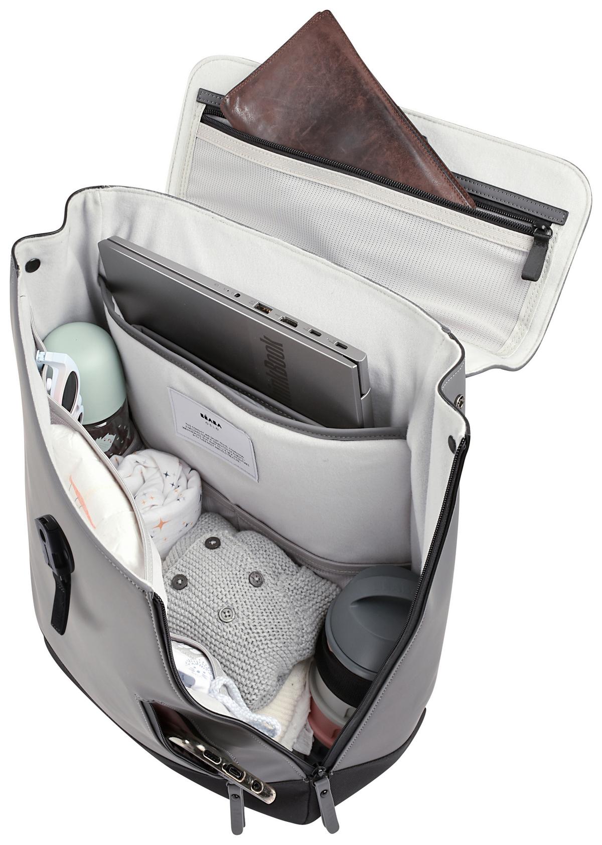 Wickelrucksack Oslo Mineral Dunkelgrau, B: 34 Cm - Dunkelgrau/Hellgrau, KONVENTIONELL, Kunststoff (34/15/43cm) - Beaba