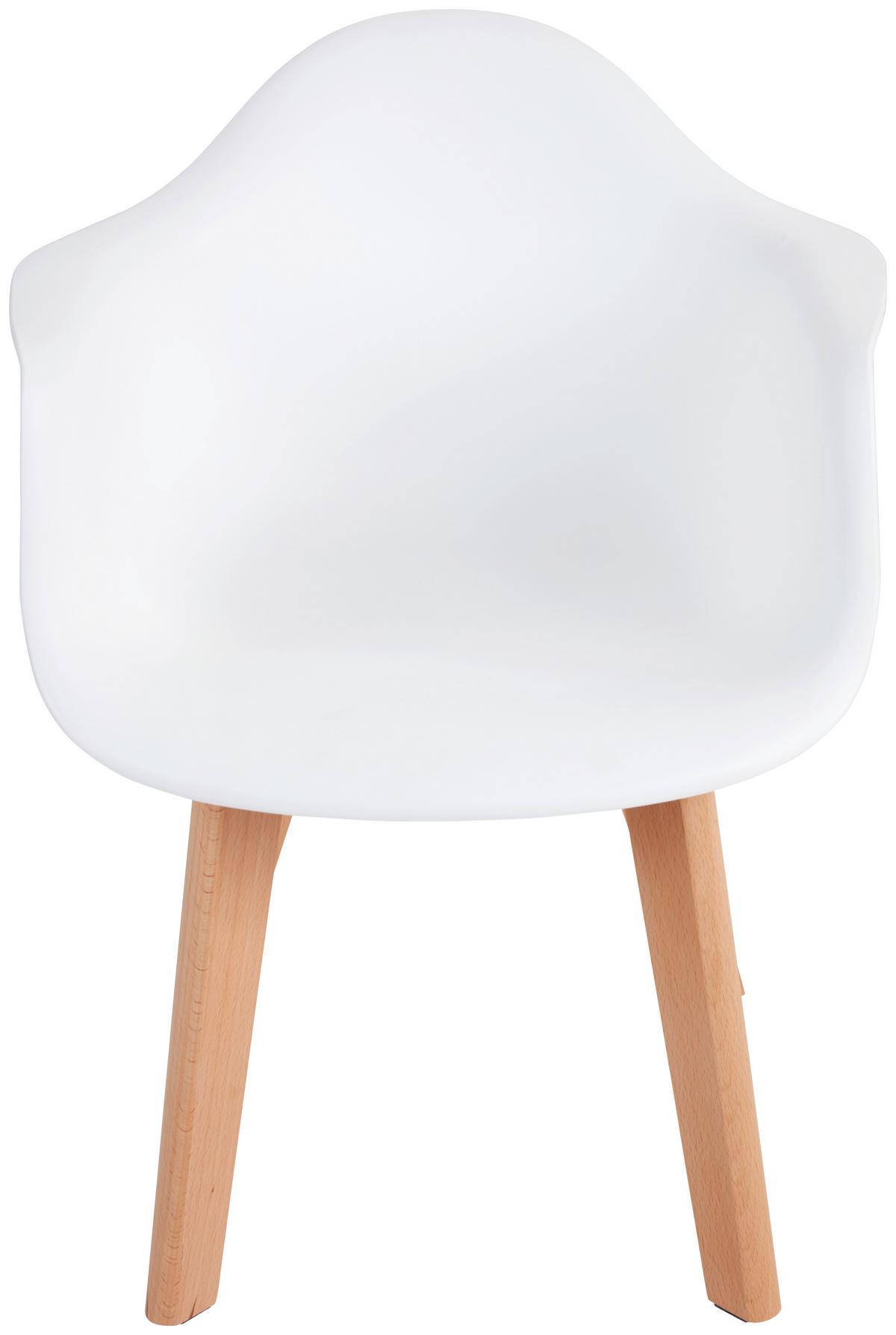 Kinderstuhl Bambino Echtholz Buchef./Weiß Sitzhöhe 32,5 cm - Buchefarben/Weiß, MODERN, Holz/Kunststoff (42/57,5/30cm) - Ondega