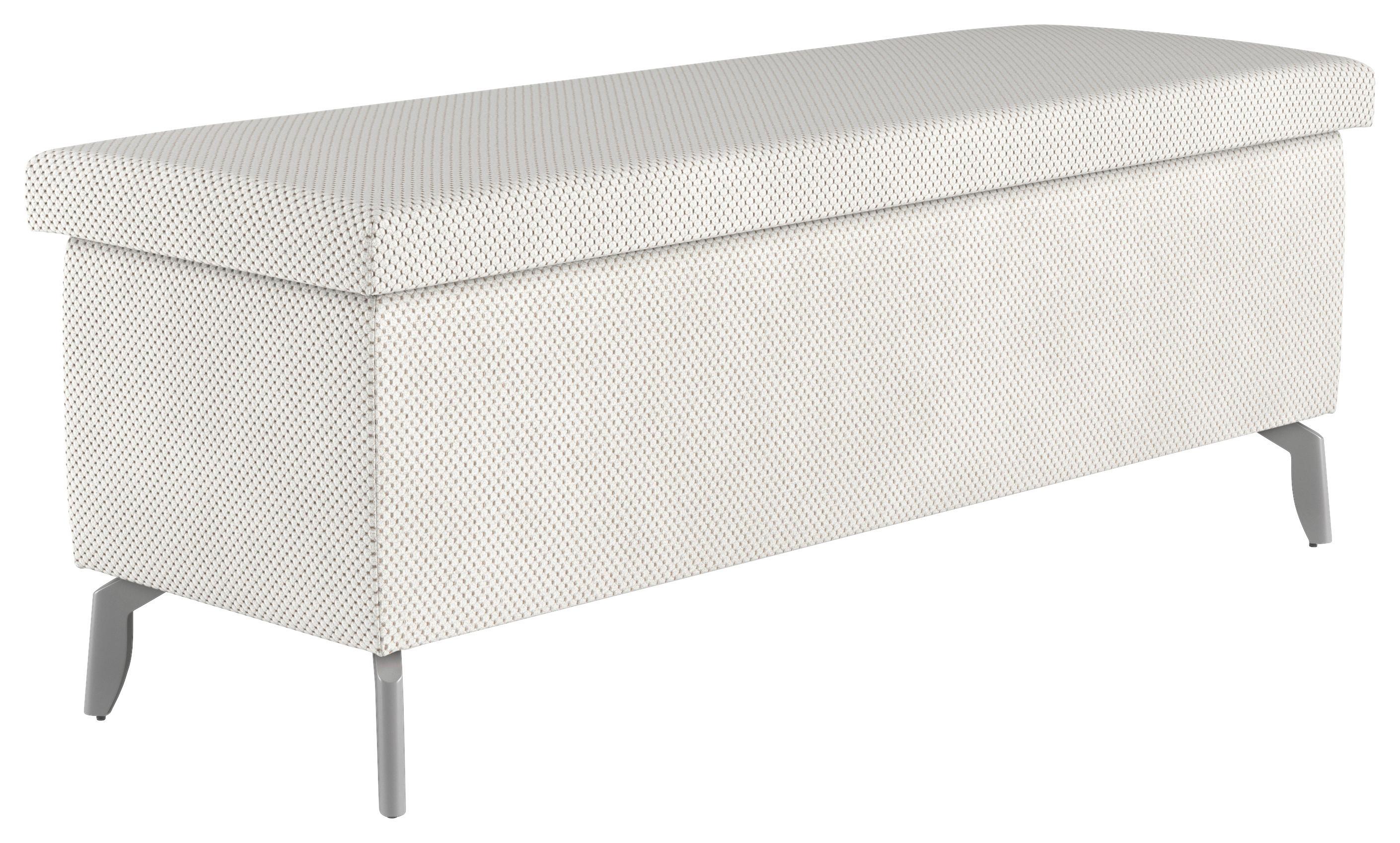 Polsterbank Emily 2 - Creme/Alufarben, MODERN, Holzwerkstoff/Textil (140/54/44cm) - Luca Bessoni