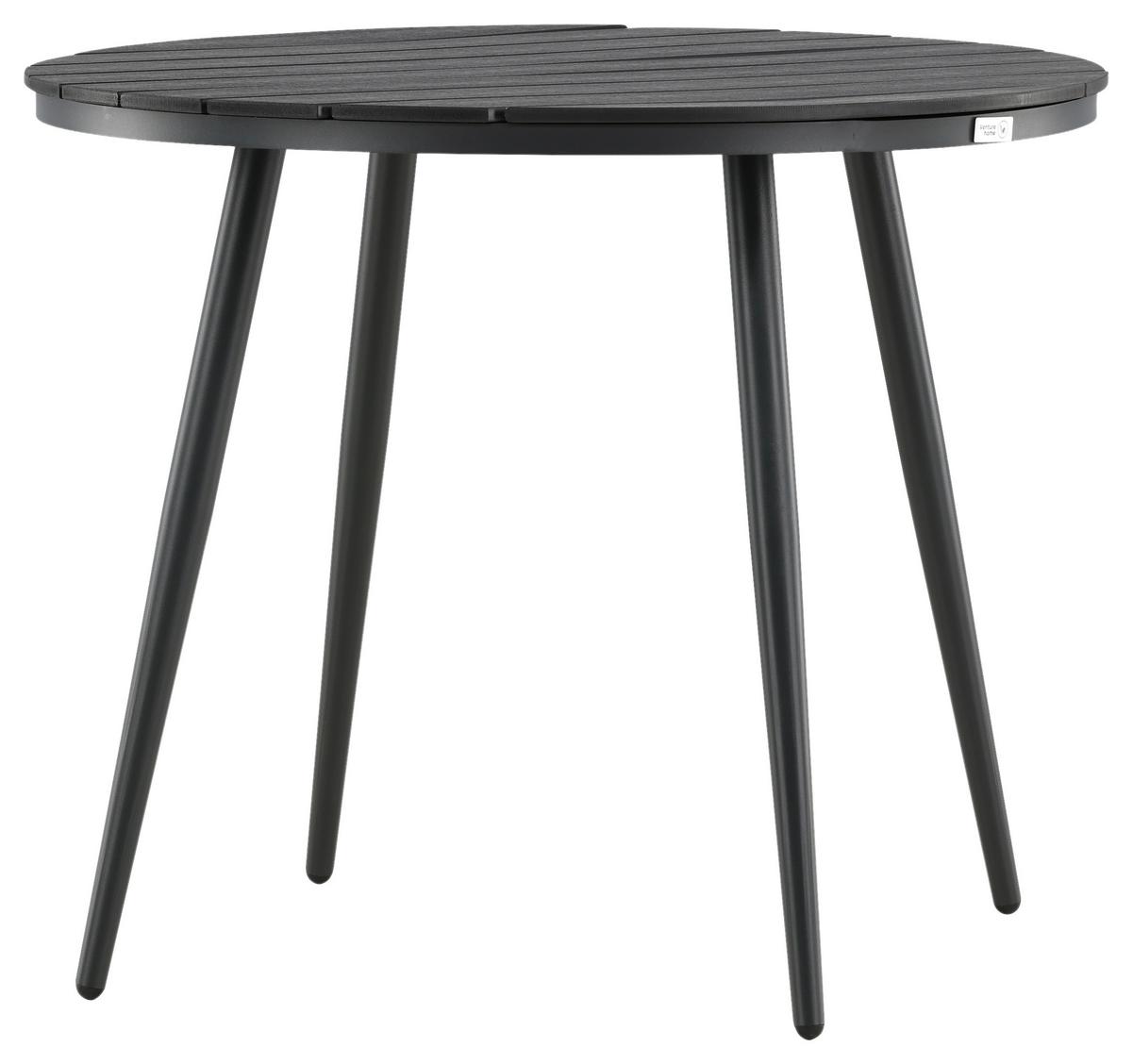 Gartentisch Break Aluminium D: 90cm - Schwarz, KONVENTIONELL, Kunststoff/Metall (90/74cm) - Gardenson