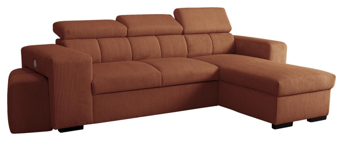 Ecksofa Sirius M terracotta, 251x165cm - Terracotta, KONVENTIONELL, Holz/Holzwerkstoff (251/165cm)