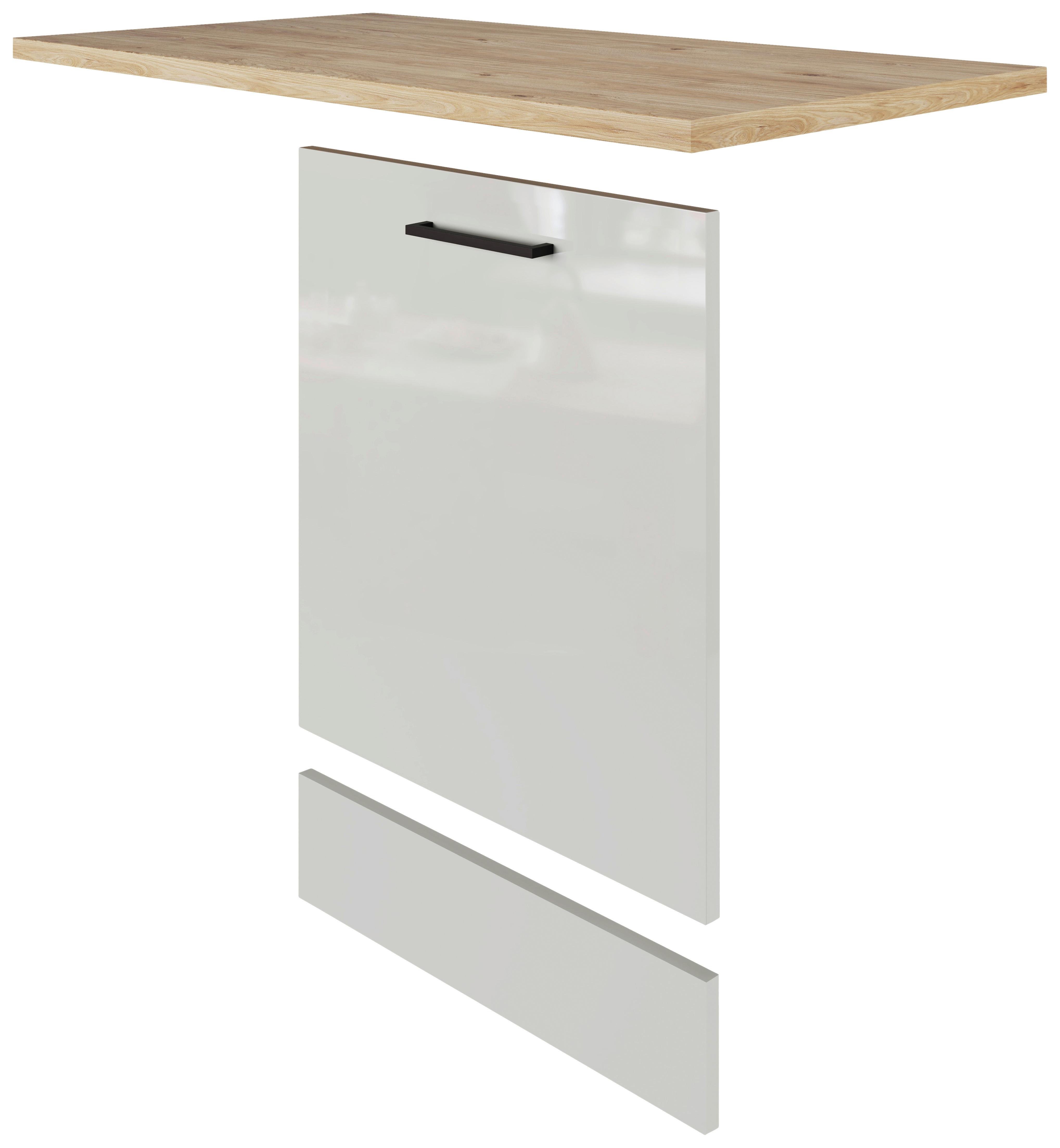 Predná strana umývačky riadu pre plne integrovateľnú - čierna/sivá, Modern, kov/kompozitné drevo (110/60cm) - FlexWell