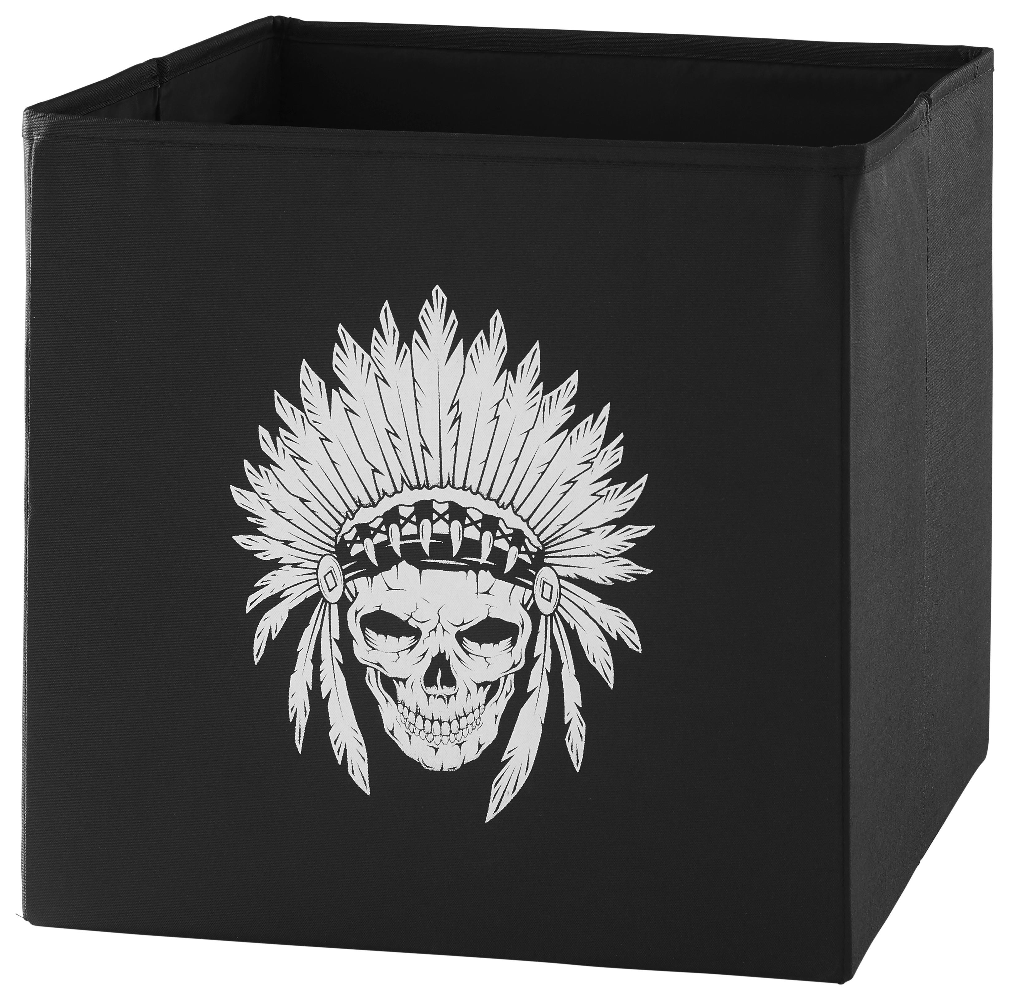 Skládací Krabice Michi, 30/30/30 Cm - bílá/černá, textil (30/30/30cm) - Modern Living