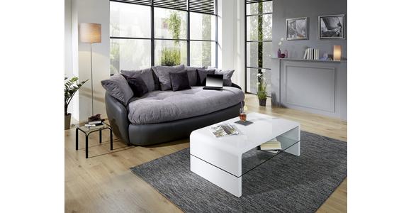 Big Sofa Aruba mit Kissen B: 238 cm Grau/Schwarz Lederlook - Schwarz/Grau, LIFESTYLE, Textil (238/80/140cm) - Luca Bessoni