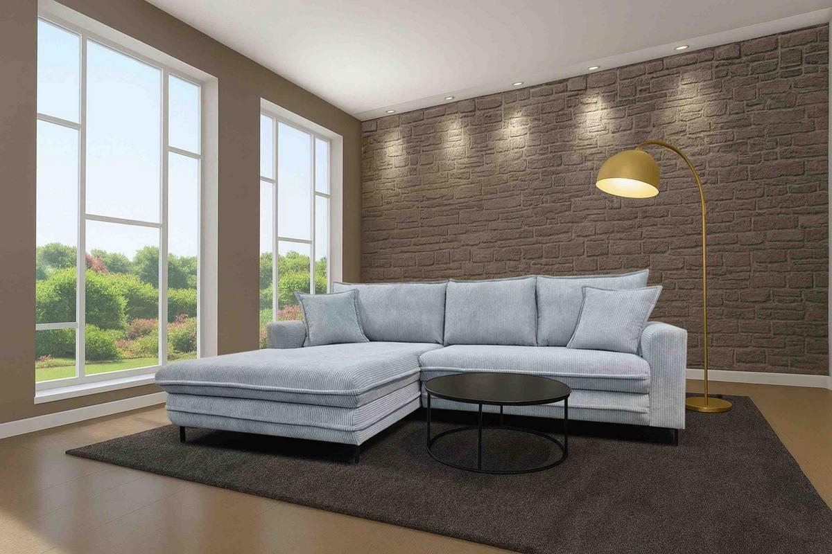 Ecksofa Armilla Grau S: 174x272 cm - Schwarz/Grau, Design, Textil (174/272cm) - MID.YOU