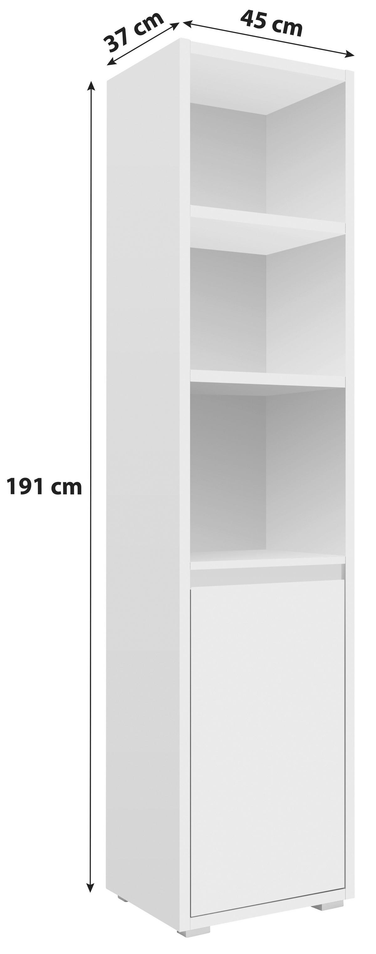 Regal Image 45 Cm Eichefarben - Eichefarben/Silberfarben, Basics, Holzwerkstoff (45/191/37cm) - MID.YOU