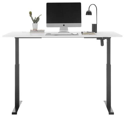 Schreibtisch Tom Weiß B: 160 cm - Schwarz/Weiß, MODERN, Holzwerkstoff/Metall (160/77/72cm) - Livetastic
