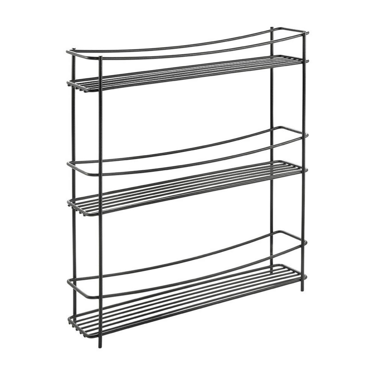 Gewürzregal Aus Metall Kumino Lava Bxh: 35x37 Cm - Schwarz, Basics, Metall (35/37/8cm)