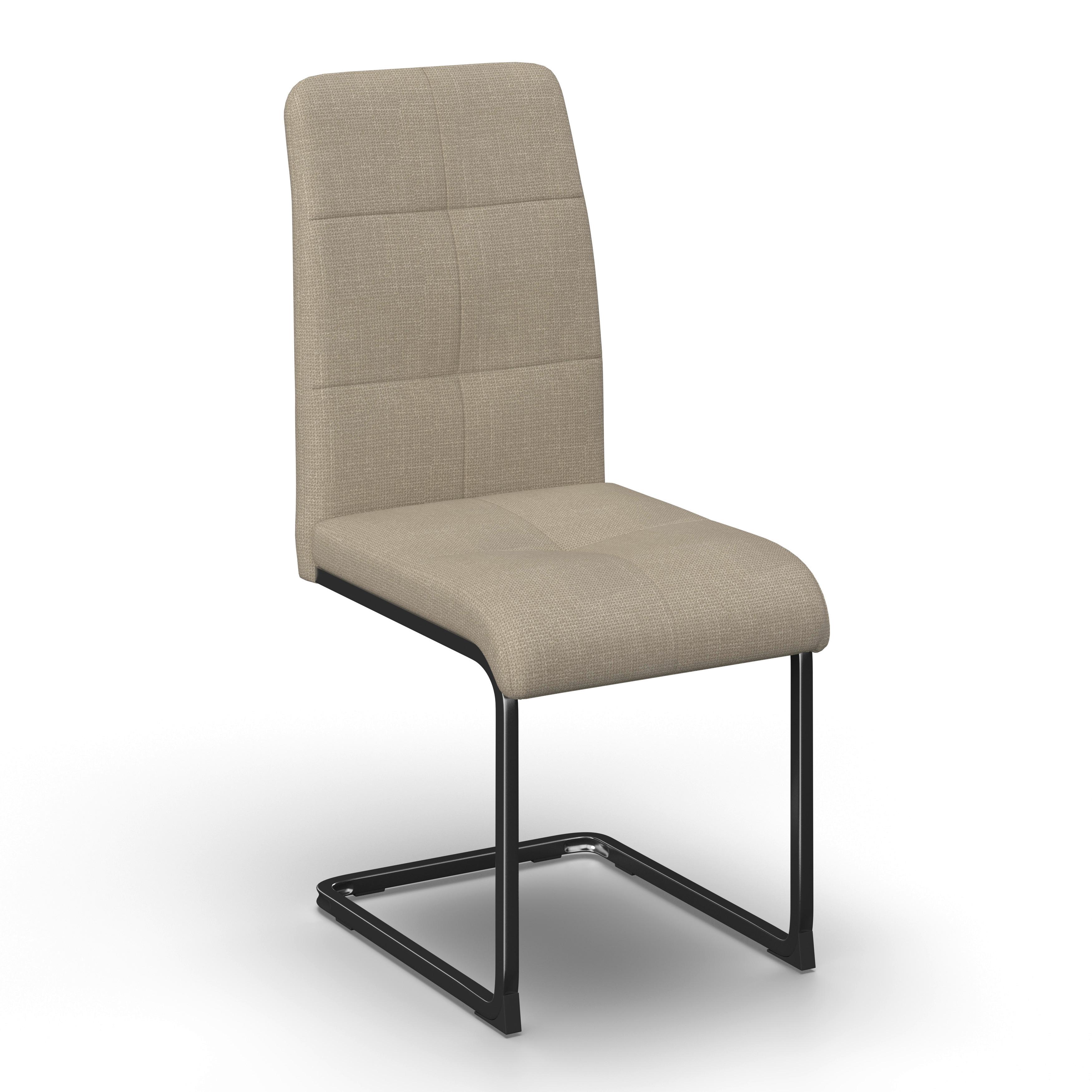 STOLIČKA S PRUŽNÝM PODNOŽÍM LUCIE - krémová/niklová, Modern, kov/textil (43/99/60cm) - Bessagi Home