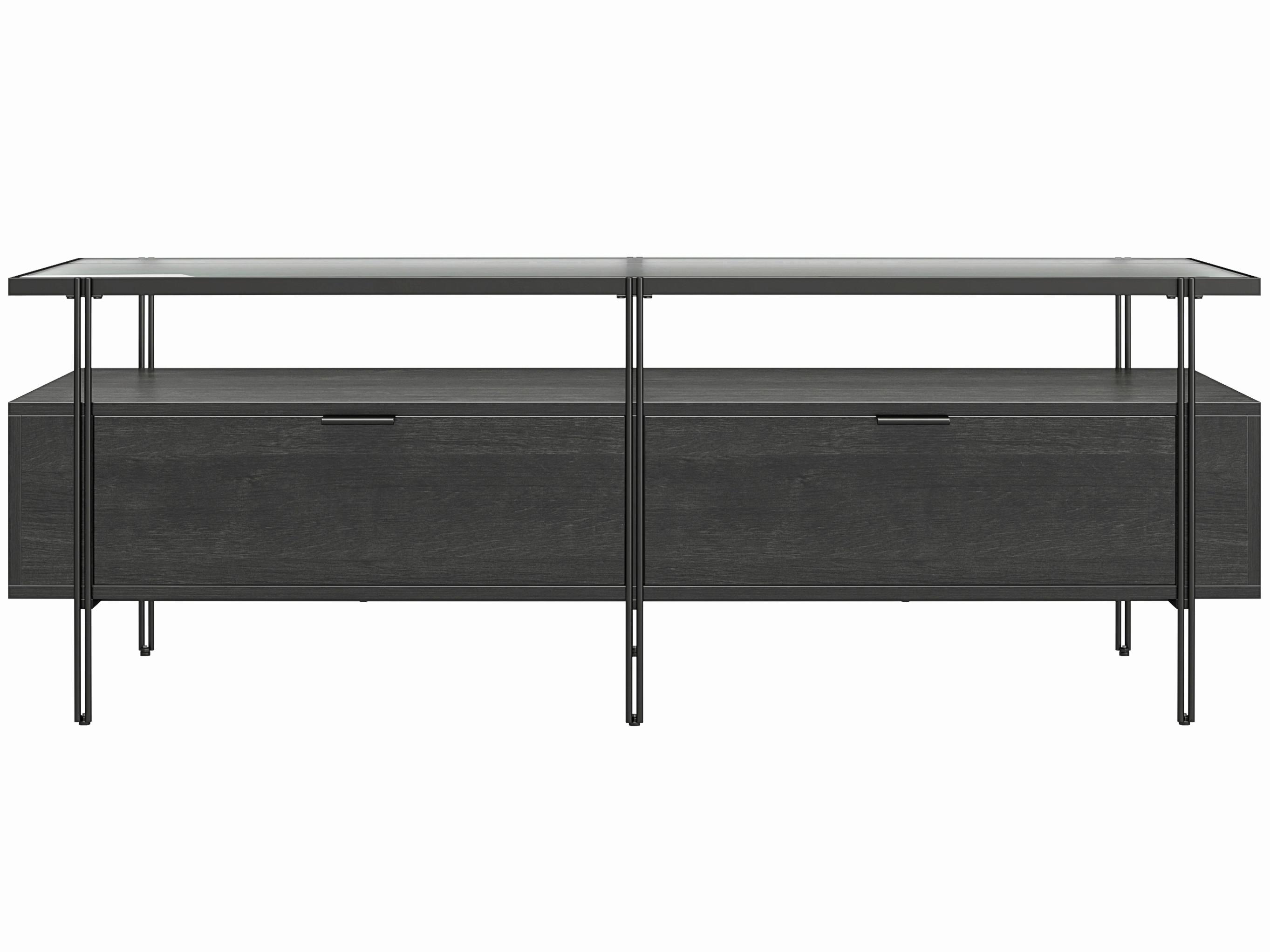 Lowboard Wainwright Schwarz B: 138 Cm - Schwarz, Design, Glas/Papier (138/49/39cm) - MID.YOU
