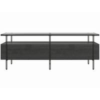 Lowboard Wainwright Schwarz B: 138 cm - Schwarz, Design, Glas/Papier (138/49/39cm) - MID.YOU