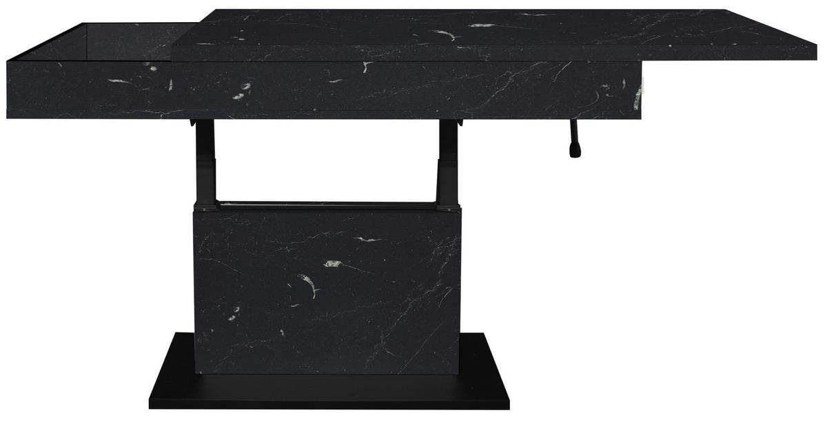 Couchtisch Lift Schwarz B: 110 Cm - Schwarz/Eiche Artisan, Design, Holzwerkstoff/Metall (110/58-77/60cm) - MID.YOU