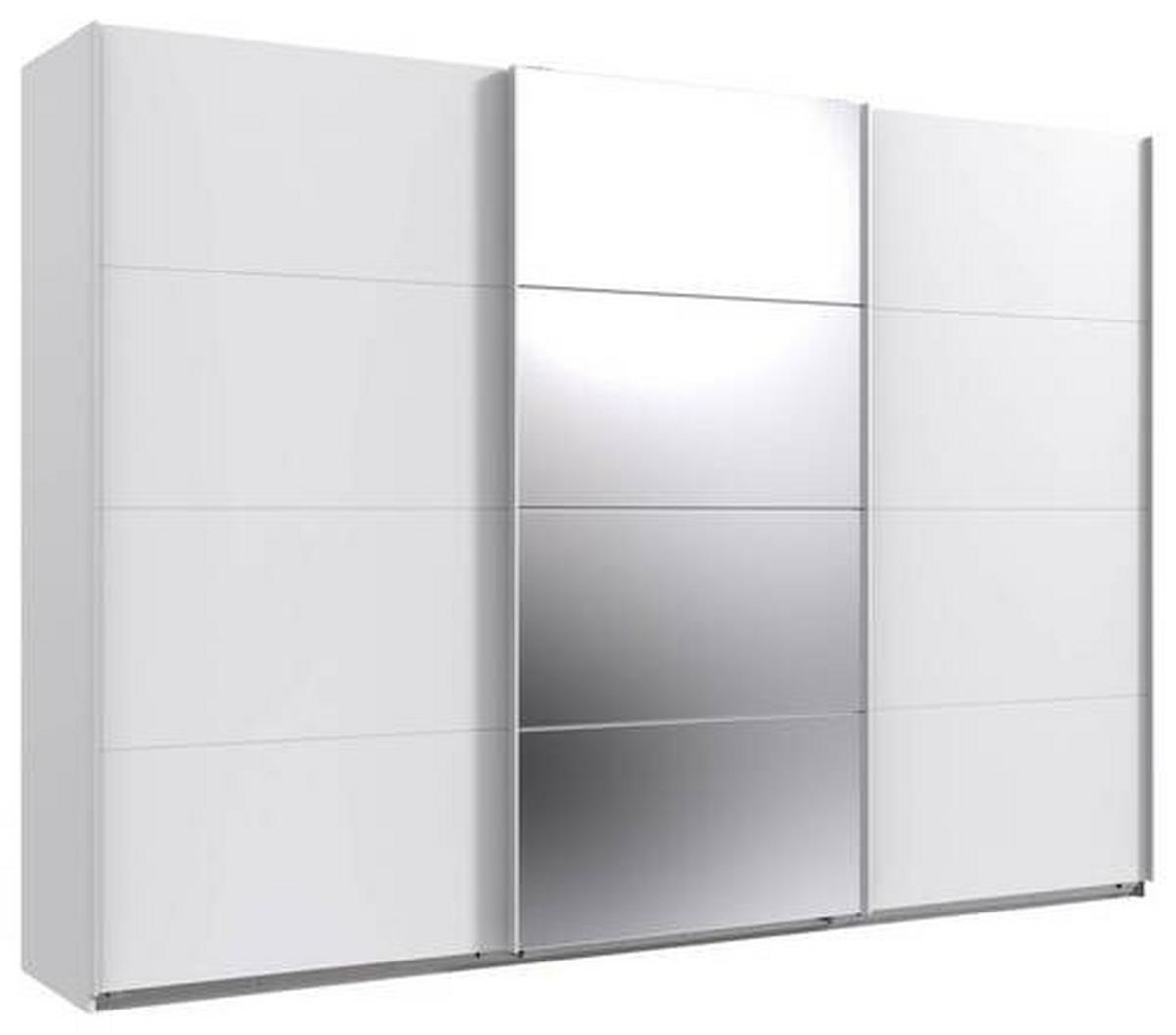 Schwebetürenschrank B: 313 Cm Norderstedt Weiß - Weiß, MODERN, Glas/Holzwerkstoff (313/236/64cm) - MID.YOU