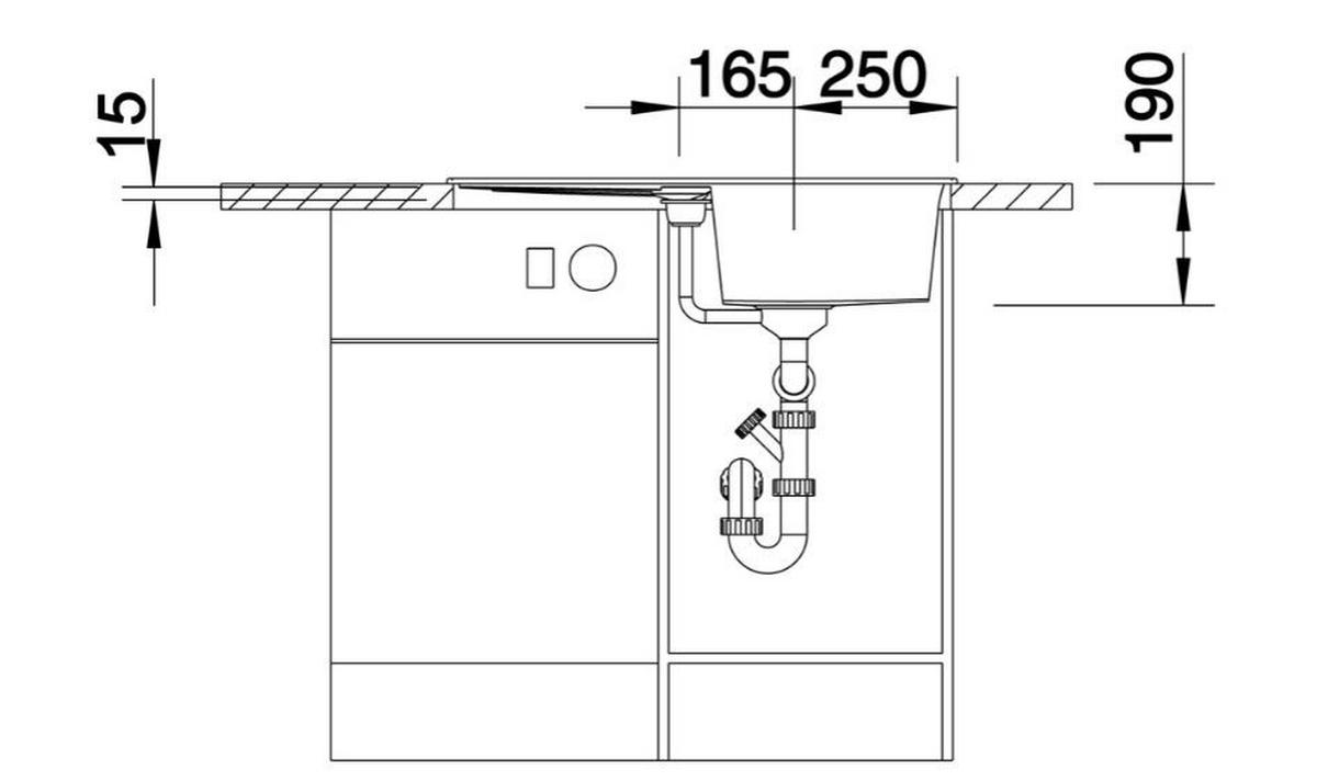 Granitový dřez BLANCO METRA 45 S - kámen (78/50/19cm) - Blanco