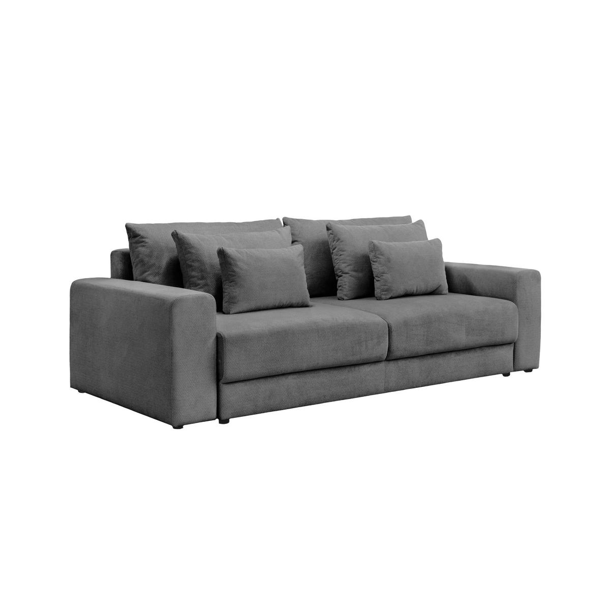 Megasofa Mega mit Bettkasten Chenille anthrazit, B: 255cm - Anthrazit/Schwarz, Trend, Textil (255/94/126cm) - Luca Bessoni