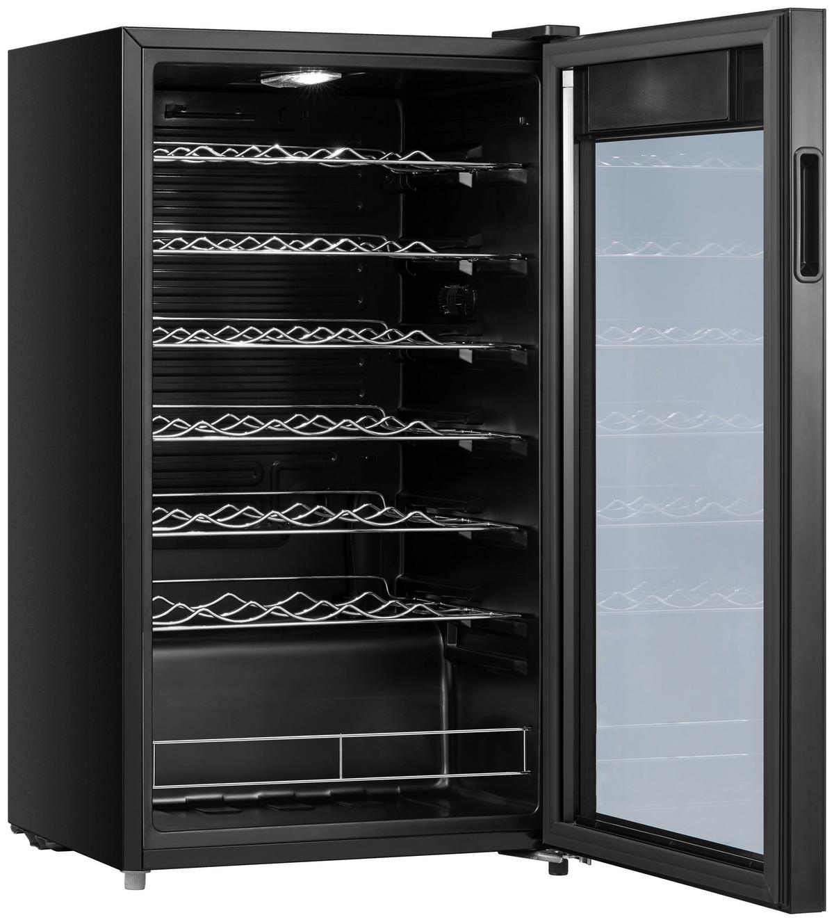 Weinkühlschrank Wks 1-40 Schwarz 93l Für 34 Flaschen - Schwarz, Basics, Glas/Kunststoff (47/84,5cm) - Silva Schneider