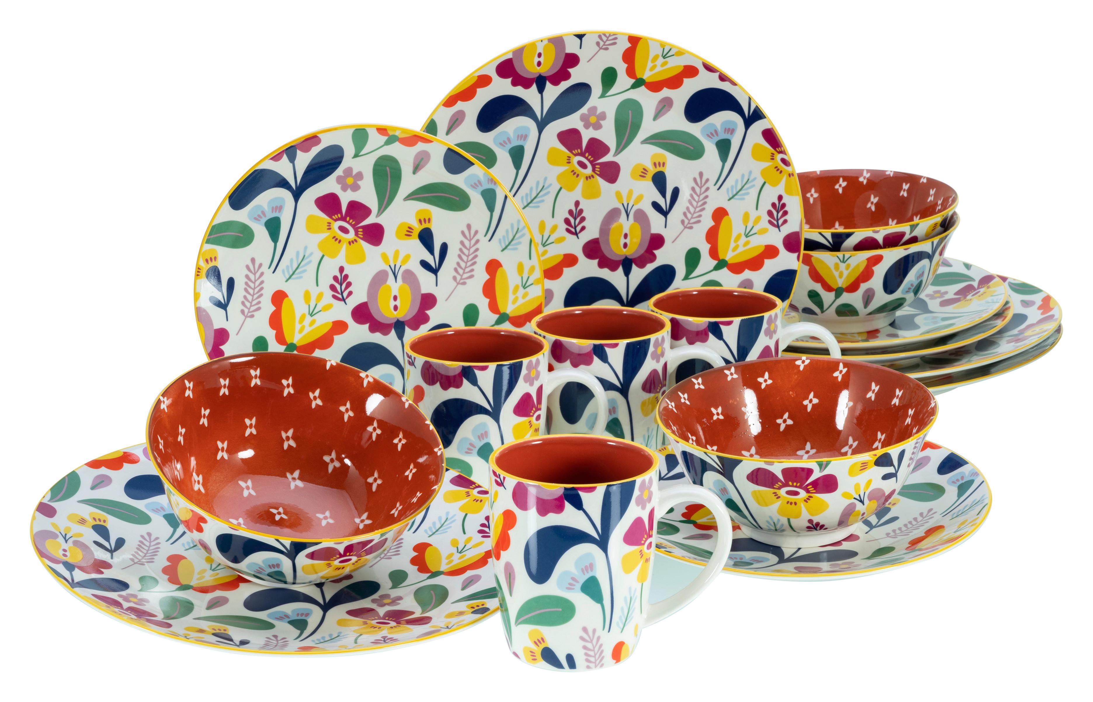 Kombiservice 17407 Folklore Blau - Multicolor, Trend, Keramik (35/32/36null) - Creatable