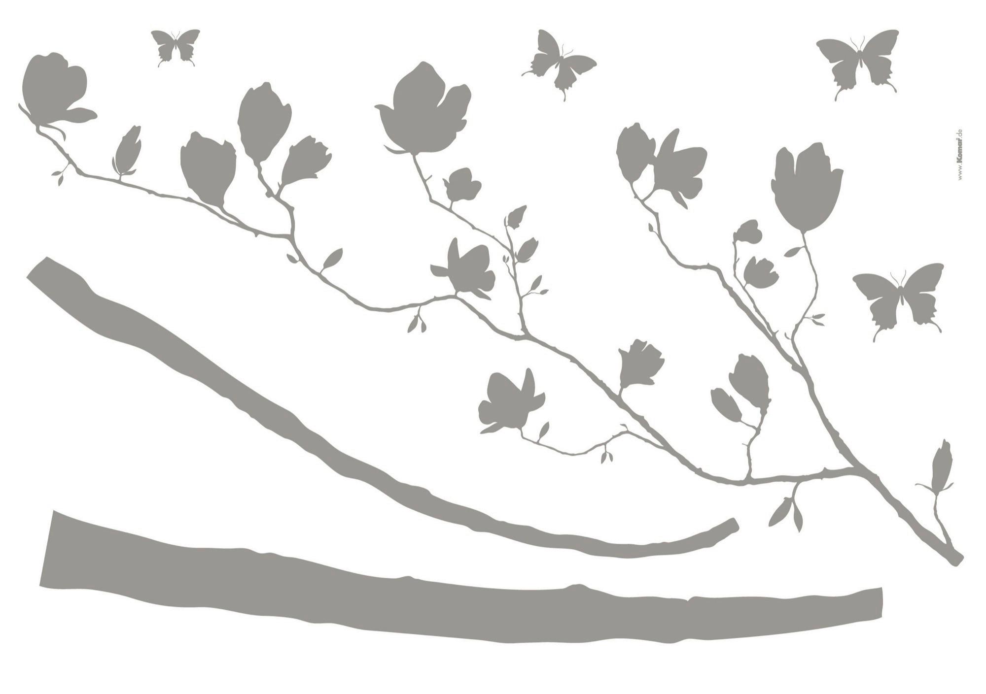 DEKOSTICKER Grau - Klar/Grau, Natur, Kunststoff (100/70cm) - Komar