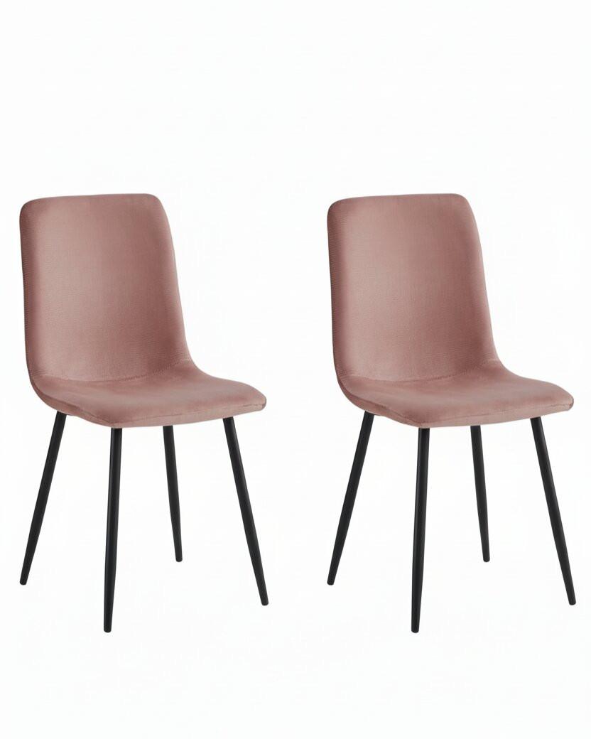 Stuhl-set Leipzig S 2er-Set - Altrosa/Schwarz, MODERN, Textil/Metall (44/92/54cm) - MID.YOU