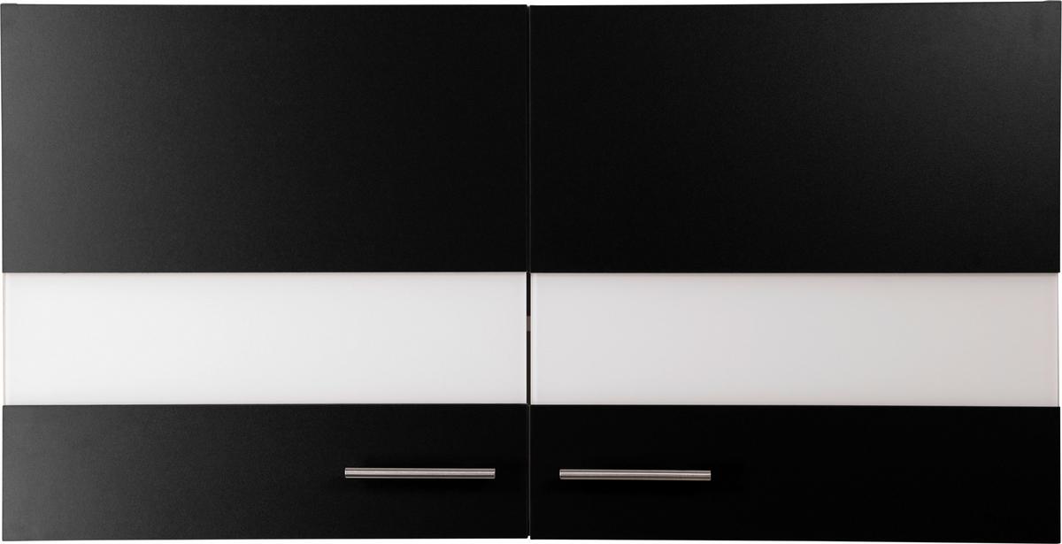 Küchenoberschrank Merle Schwarz, Eiche Dekor B:110cm - Eichefarben/Schwarz, Basics, Glas/Holzwerkstoff (110/56,1/34,6cm) - Respekta