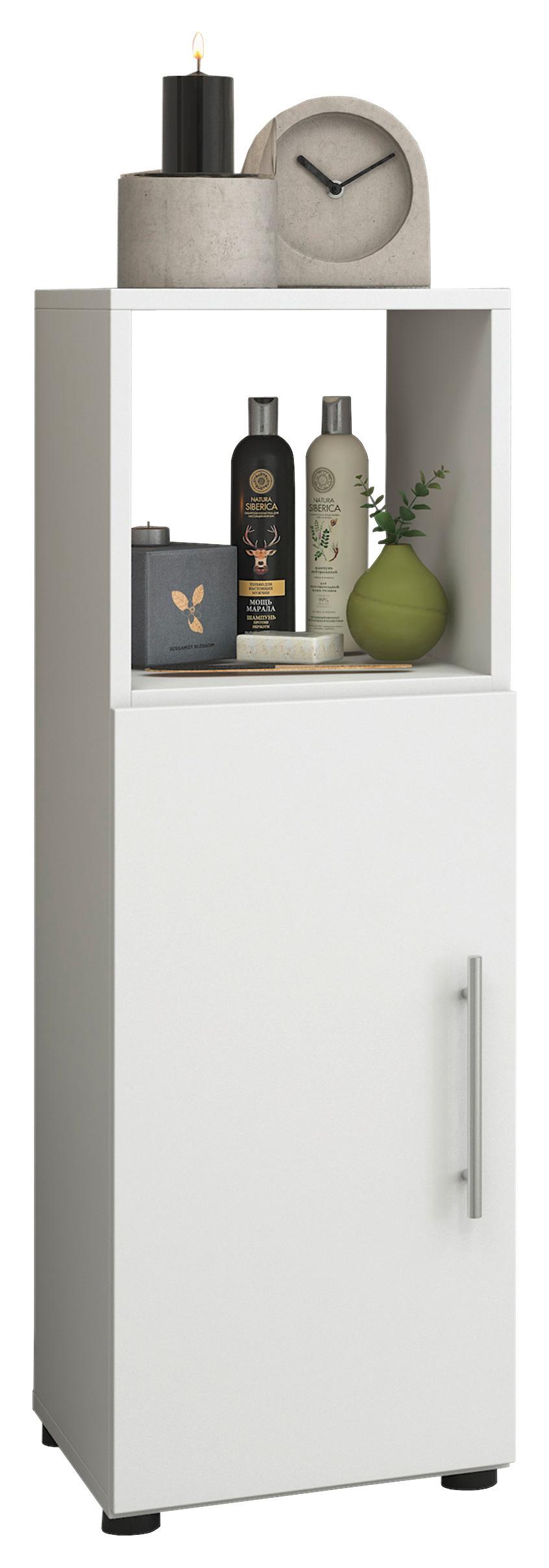 Midischrank mit Drehtür Flandu 31cm Weiß/Schwarz Dekor - Schwarz/Weiß, KONVENTIONELL, Holzwerkstoff (31/93/30cm) - MID.YOU