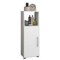 Midischrank mit Drehtür Flandu 31cm Weiß/Schwarz Dekor - Schwarz/Weiß, KONVENTIONELL, Holzwerkstoff (31/93/30cm) - MID.YOU