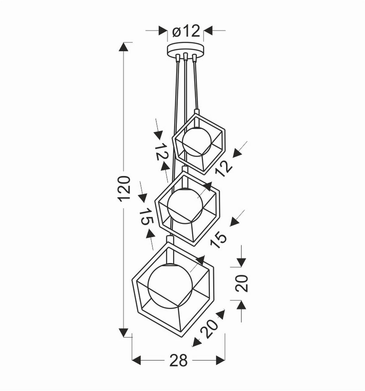 Pendelleuchte 50103047 Weert - Goldfarben/Schwarz, Basics, Metall (20/28/120cm)