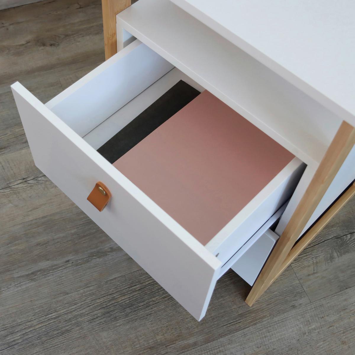 Beistelltisch Tarolo Weiß L: 40cm - Hellbraun/Weiß, MODERN, Holzwerkstoff (40/60/40cm) - MID.YOU