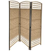 Paravent Bettina B: 126 cm 3 Paneele Bambus Natur/Schwarz - Schwarz/Naturfarben, MODERN, Holz/Papier (126/170/2cm)