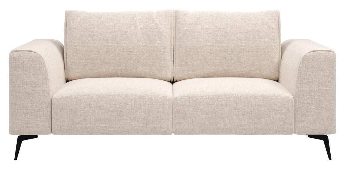 2-Sitzer-Sofa Seul Creme - Creme/Schwarz, Design, Holz/Textil (186/88/90cm) - MID.YOU