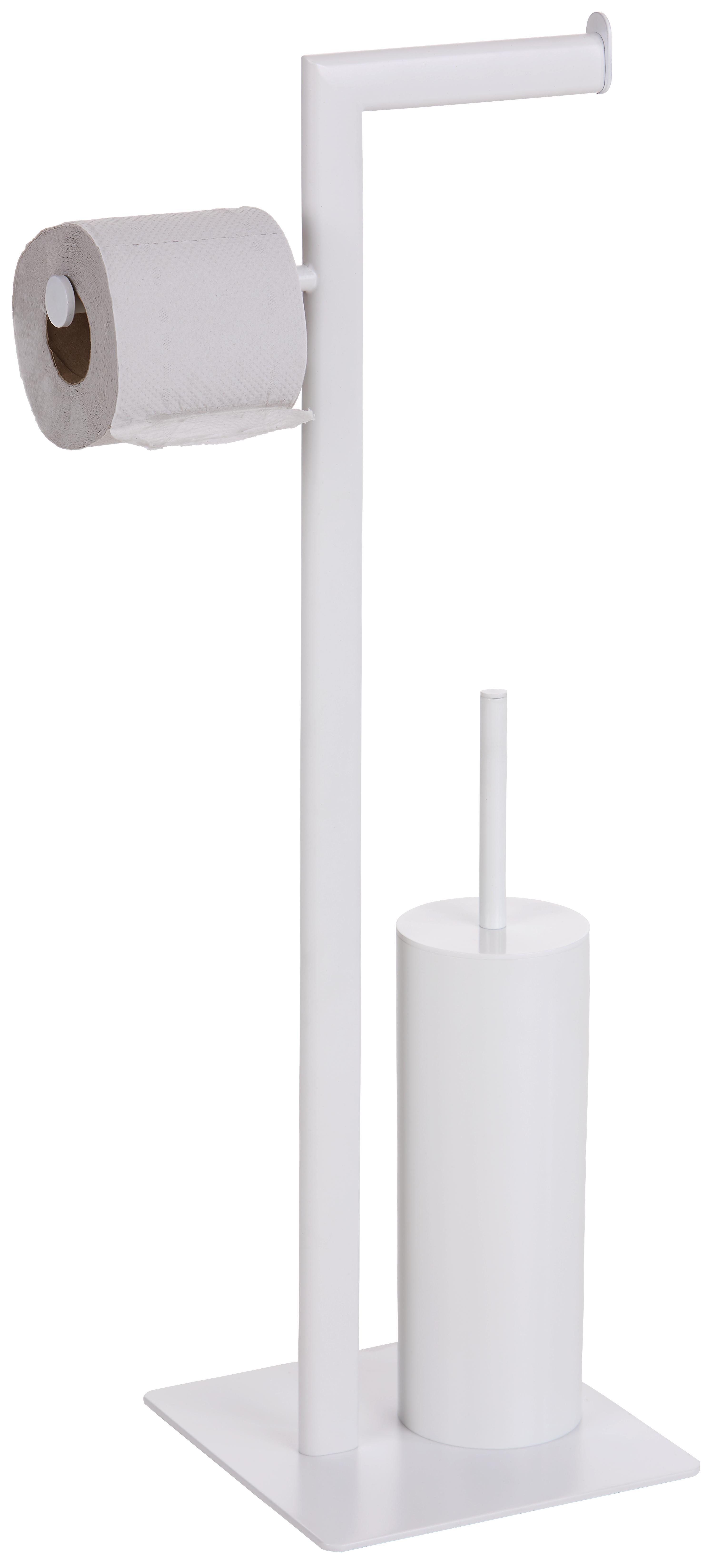 WC-Bürstengarnitur Zeviani 2-w - Weiß, MODERN, Kunststoff/Metall (27/71/20cm) - Homezone