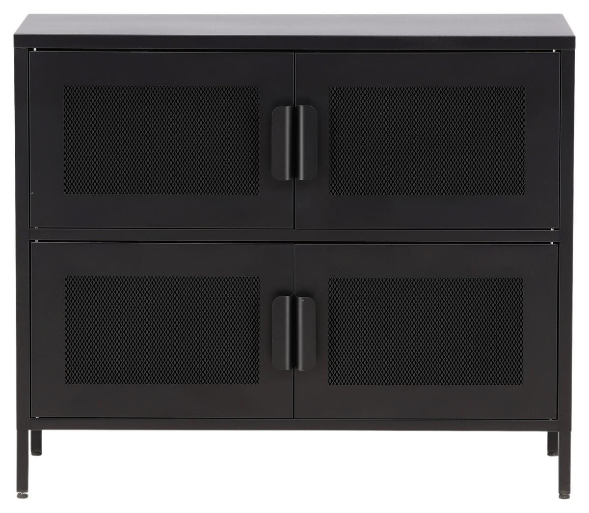 Sideboard Nett - Schwarz, Design, Metall (90/75/40cm) - Livetastic