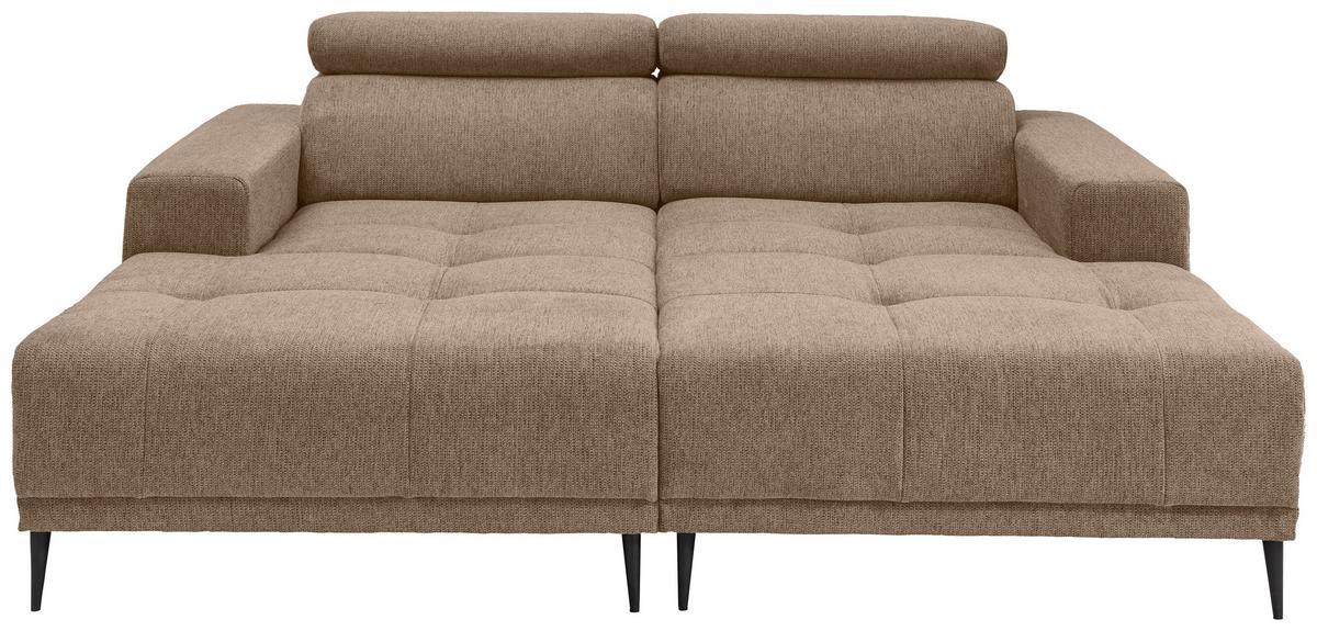 Ecksofa Intera Hellbraun S: 200x188 Cm - Hellbraun/Schwarz, KONVENTIONELL, Textil (200/188cm) - Livetastic