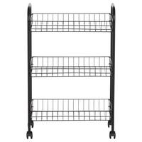 Polc Sprinter - fekete, Basics, műanyag/fém (41/23/61cm) - Metaltex