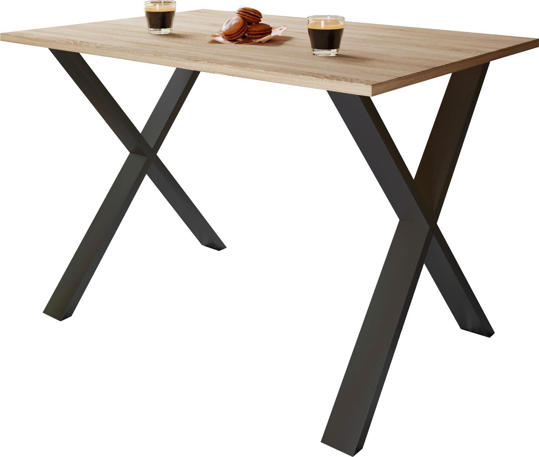 Schreibtisch Lona Schwarz, Eiche Dekor B: 160 cm - Schwarz/Sonoma Eiche, Design (160/80/76cm) - MID.YOU