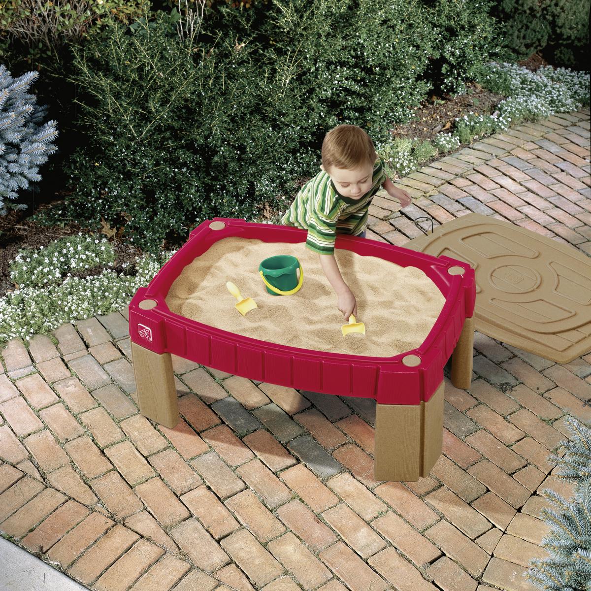 Sand- Und Wassertisch Step2 Mit Sandspielzeug Rot/beige - Beige/Rot, MODERN, Kunststoff (91,5/91/66cm) - Ambia Garden