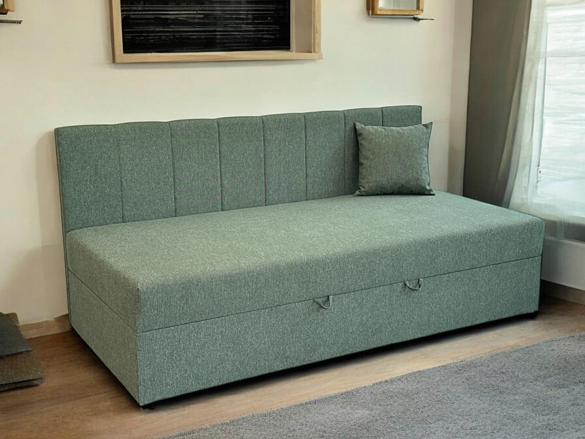 Boxbett Moritz 90x200cm - Dunkelgrün/Schwarz, Basics, Holzwerkstoff/Textil (90/200cm) - P & B