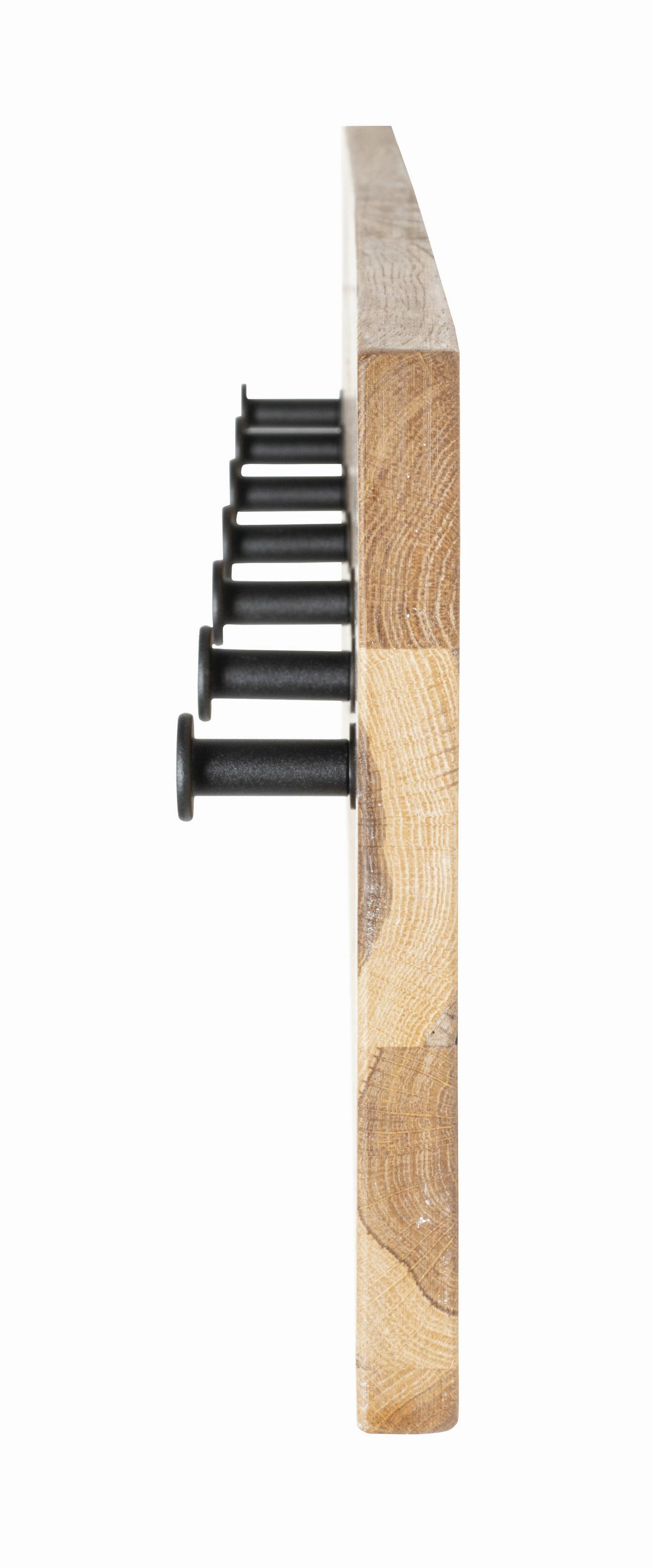 Garderobenpaneel Milano Eichefarben 7 Haken B: 86 cm - Eichefarben/Schwarz, Basics, Holz/Metall (80/20/6cm)
