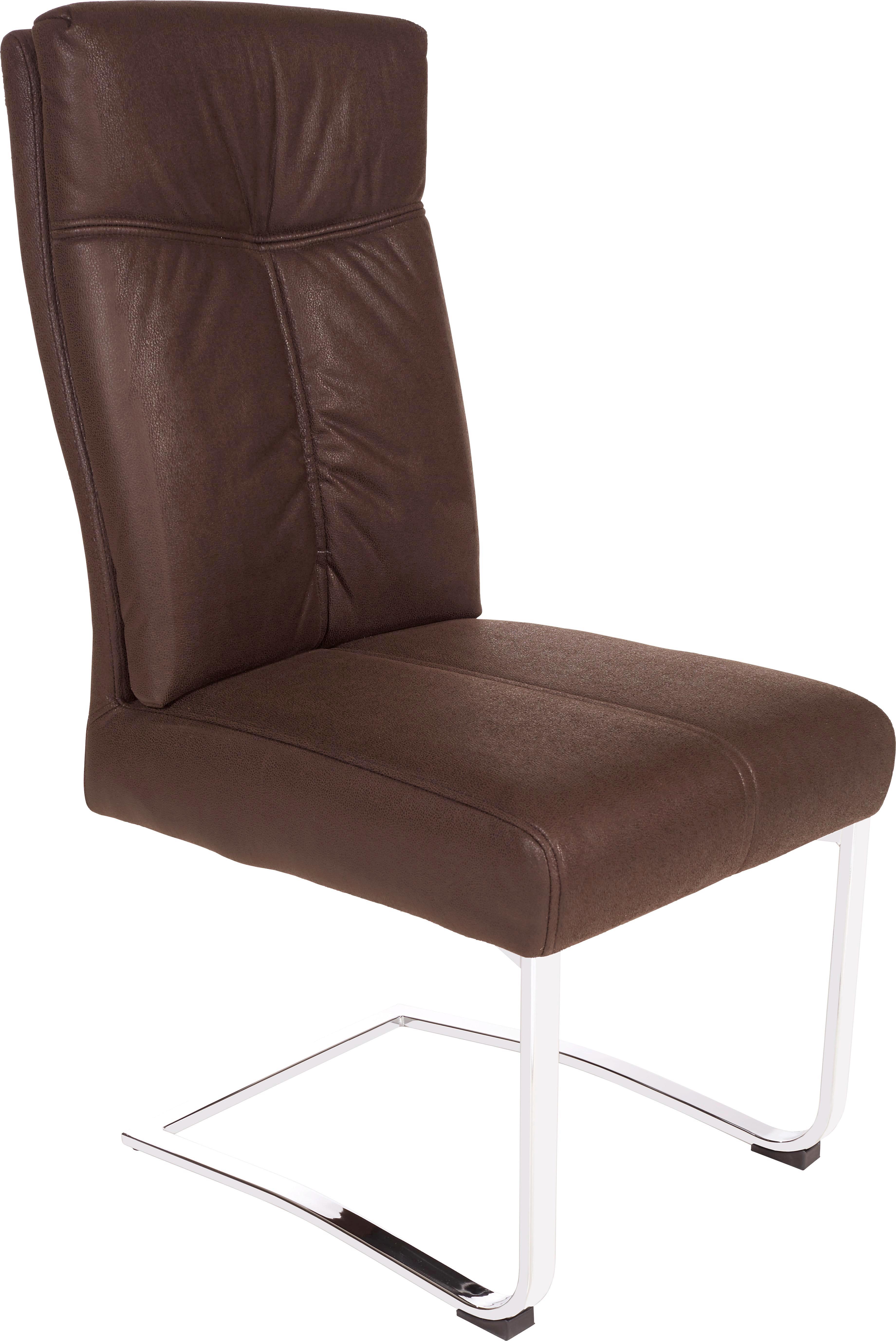 Schwingstuhl Adriana - Chromfarben/Braun, KONVENTIONELL, Textil/Metall (47/105/66cm)