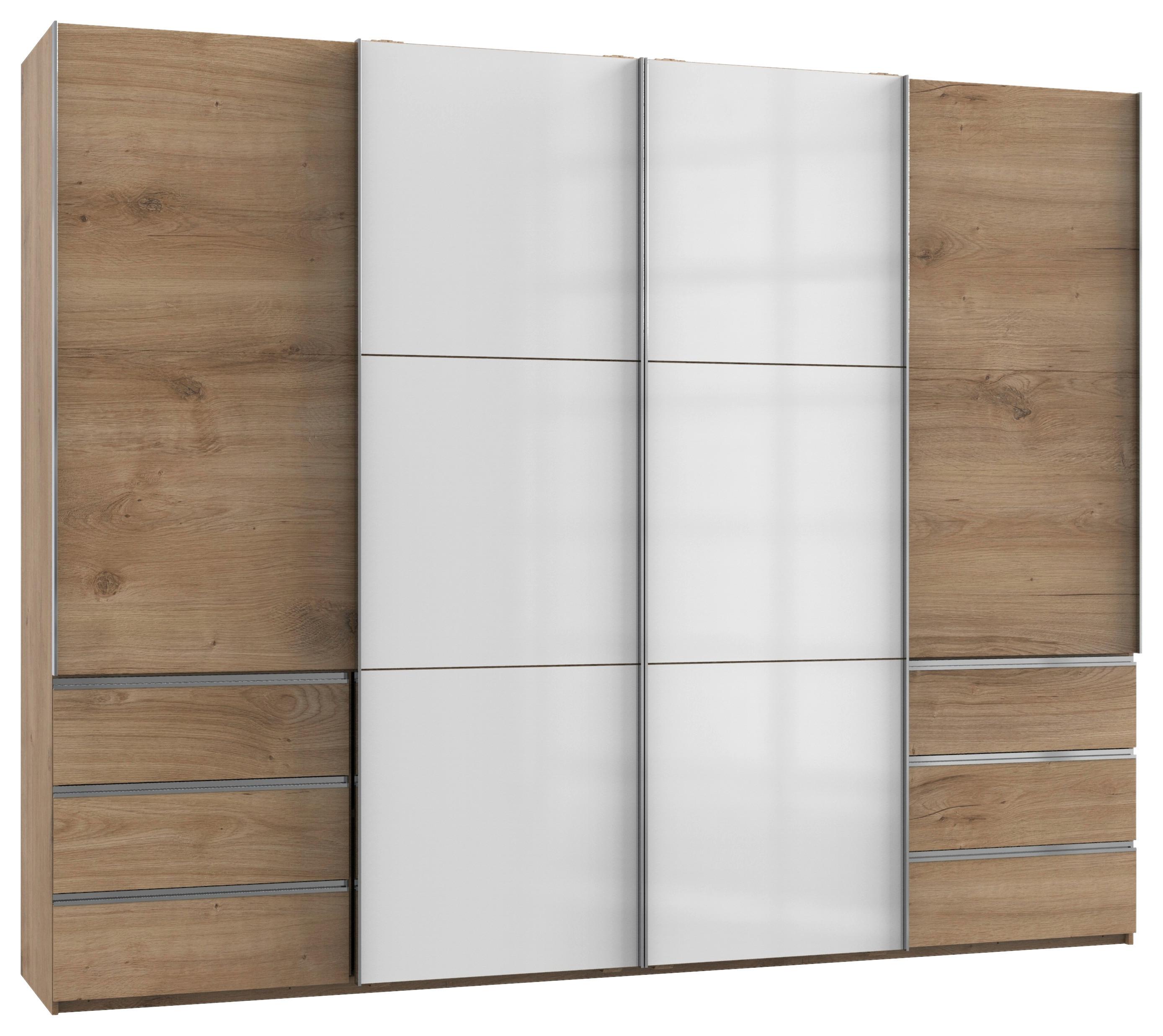 Schwebetürenschrank B: 300 Cm Level 36c Weiß/eiche Dekor