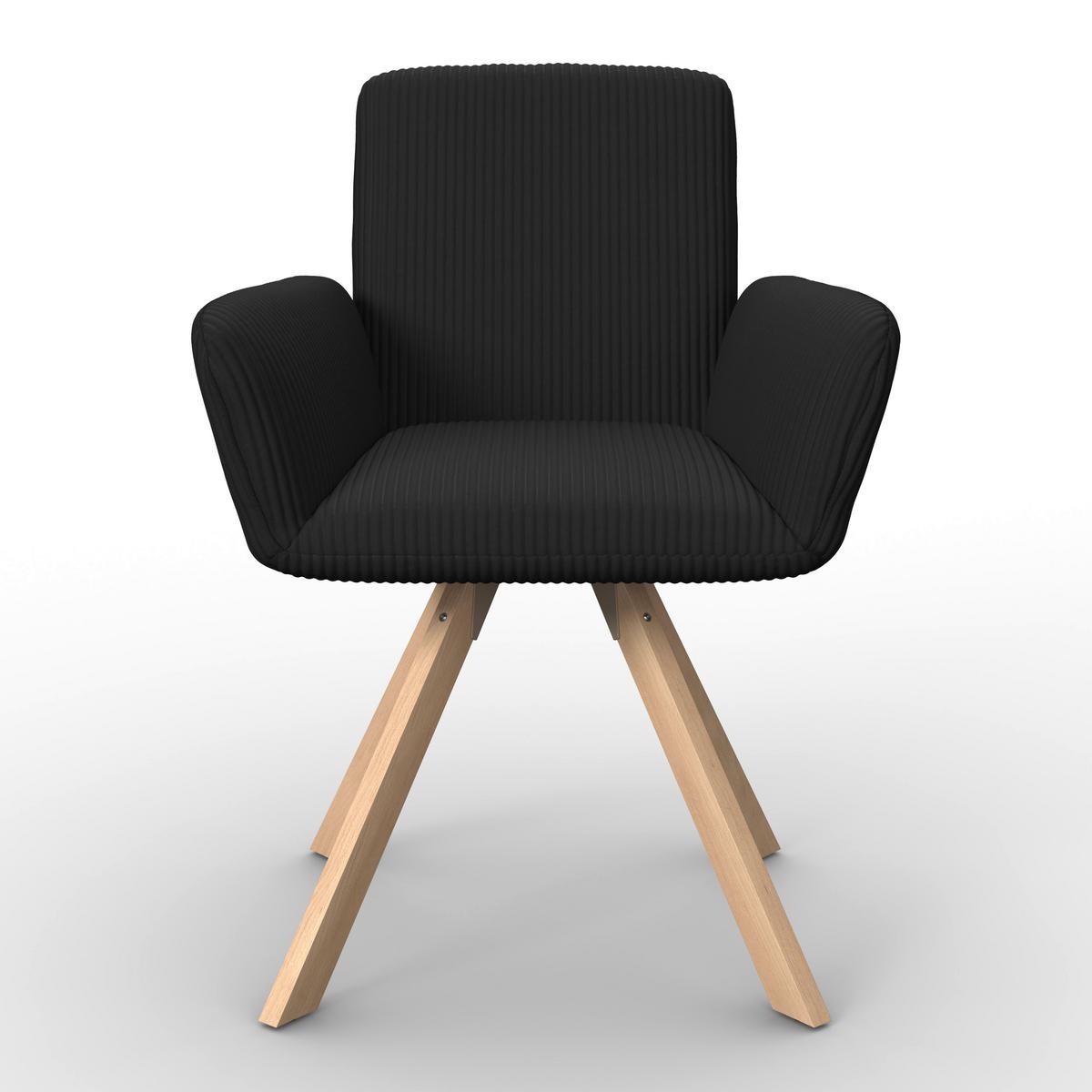 Židle s podučkami Mairo, MAIRO - černá/barvy buku, Moderní, dřevo/textil (66/62/91cm) - Bessagi Home