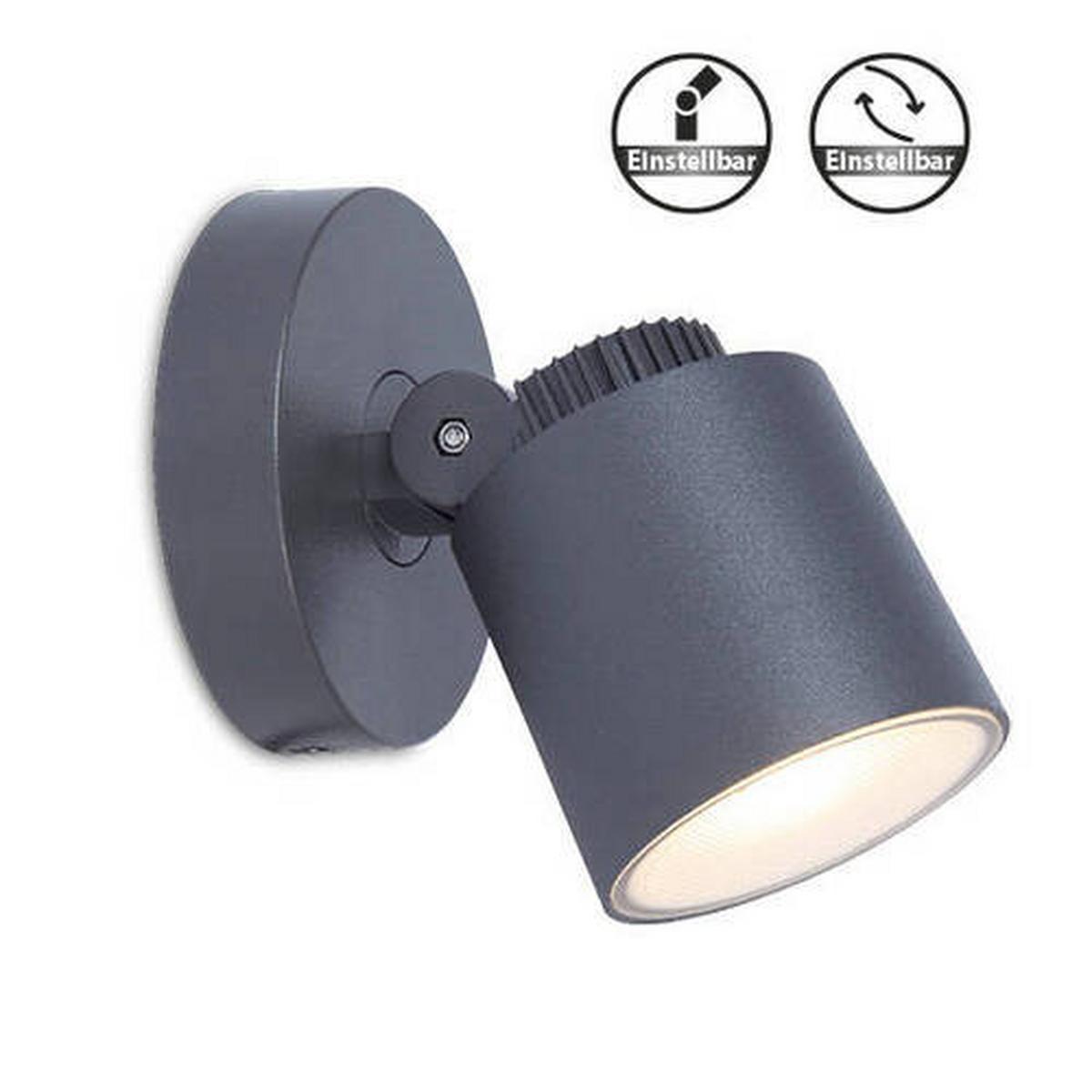 LED-Außenleuchte Explorer 5,3 Watt Aluminium, Wandmontage - Anthrazit, Design, Metall (10,7/11,8/13,6cm)